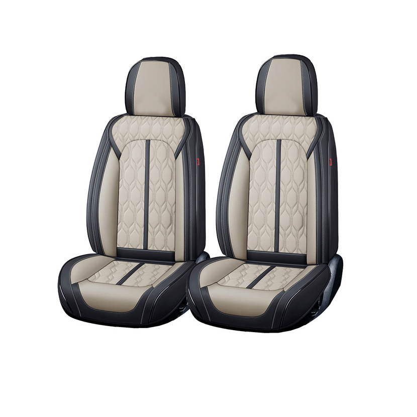 Deluxe YLOTECH autóhuzat garnitúra perforált eco-bőr fekete/krém 5 üléses