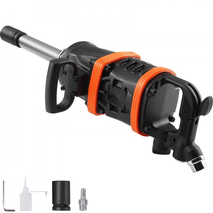 Cheie de impact pneumatica Beast, 1 inch, cuplu pana la 5175 ft-lbs, inversiune cuplu, nicovala extinsa 8 inch, ideala pentru utilaje grele/semicamion/autobuz