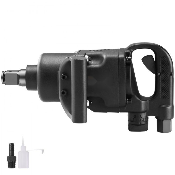 Cheie de impact pneumatica, model Pistol, cu aer, cuplu invers maxim 2730 ft-lbs, 1 inch, cu 2 manere, ideala pentru reparatii grele