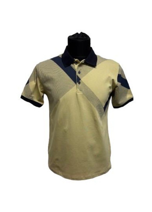 Tricou polo pentru barbati, Galben/Albastru, Marimea M