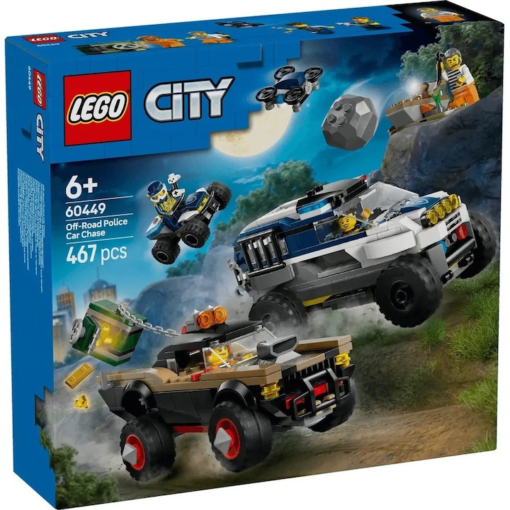 LEGO® City - Urmarire cu masini de politie off-road 60449, 467 piese