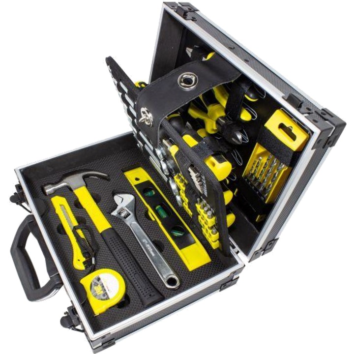 Trusa scule 64 piese in valiza, set unelte mecanica generala pentru casa garaj si service auto