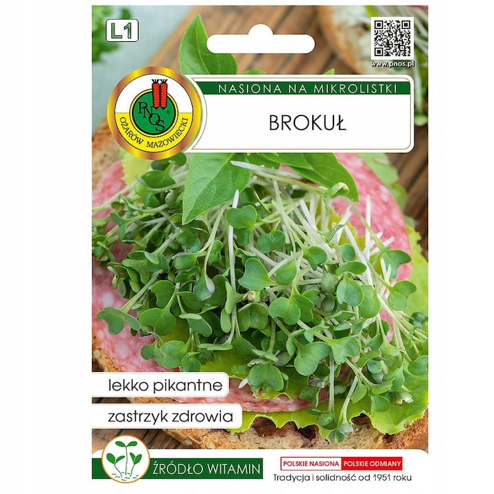 Seminte pentru microplante, Broccoli, 5 g, Verde, Bogate in vitaminele a, K, C, Acid folic, Potasiu, Sodiu, Zinc, Gata de recoltat dupa 10 zile