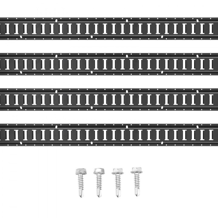 Kit sine de fixare E, din otel, lungime 5 pi, set de 4 bucati, sarcina maxima 2000 lbs, rezistent, cu suruburi incluse, ideal pentru garaje, furgonete, remorci, suporturi ATV