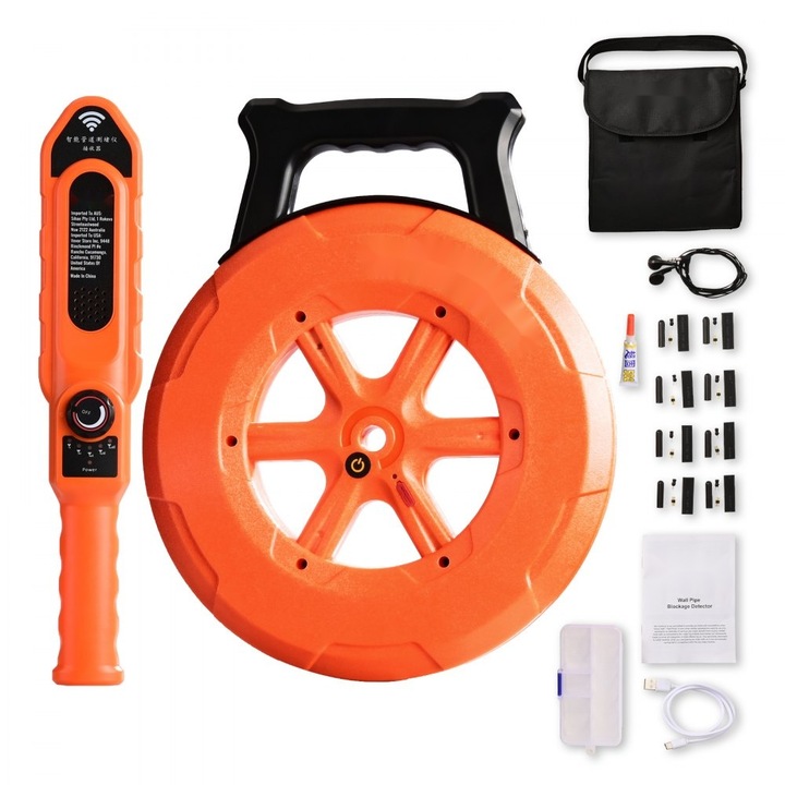 Localizator Detector de Blocare Conducte, Raza 100ft/30m, Impermeabil, Compatibil PVC, Plastic, Metal