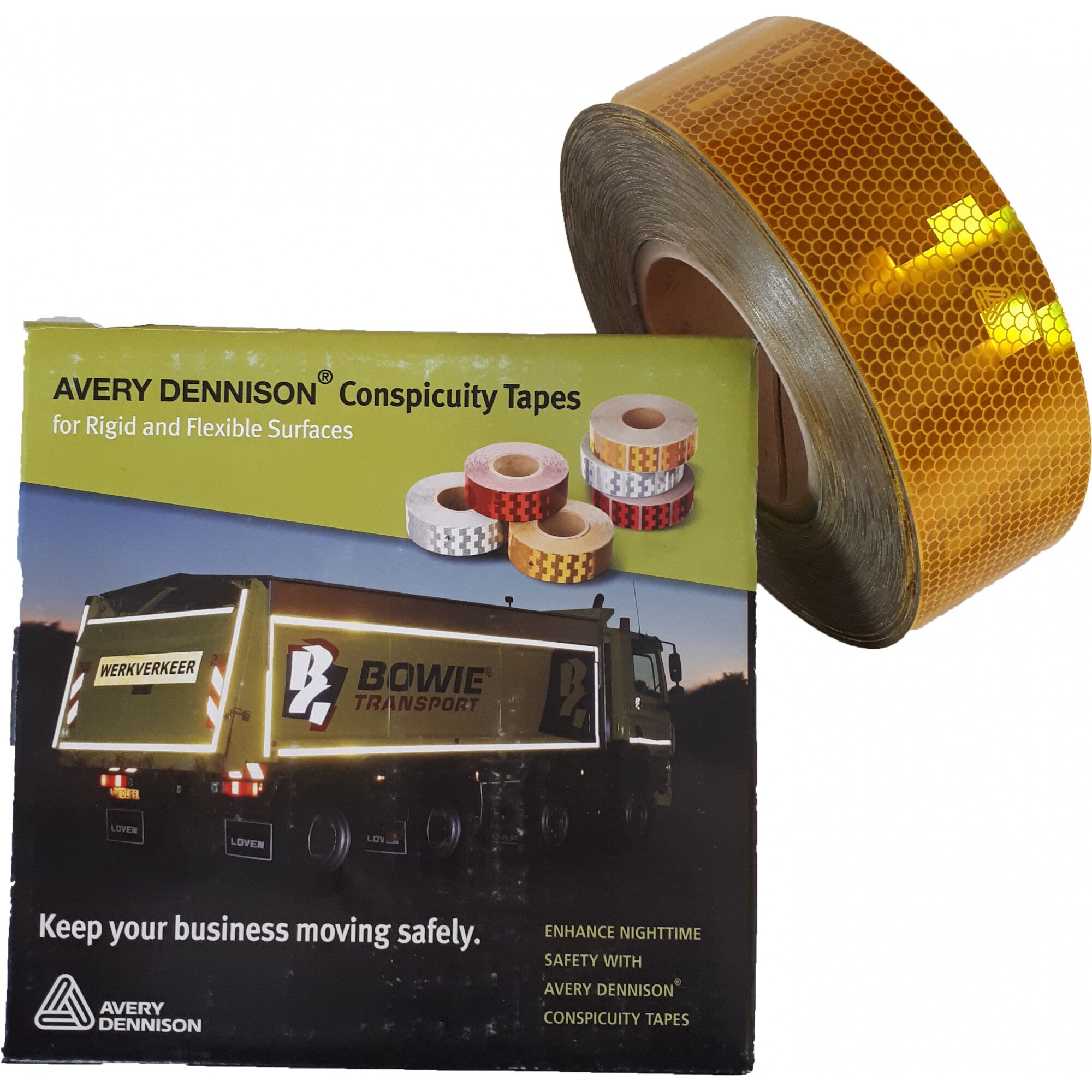 Banda reflectorizanta pentru suprafata rigida - continua, galben