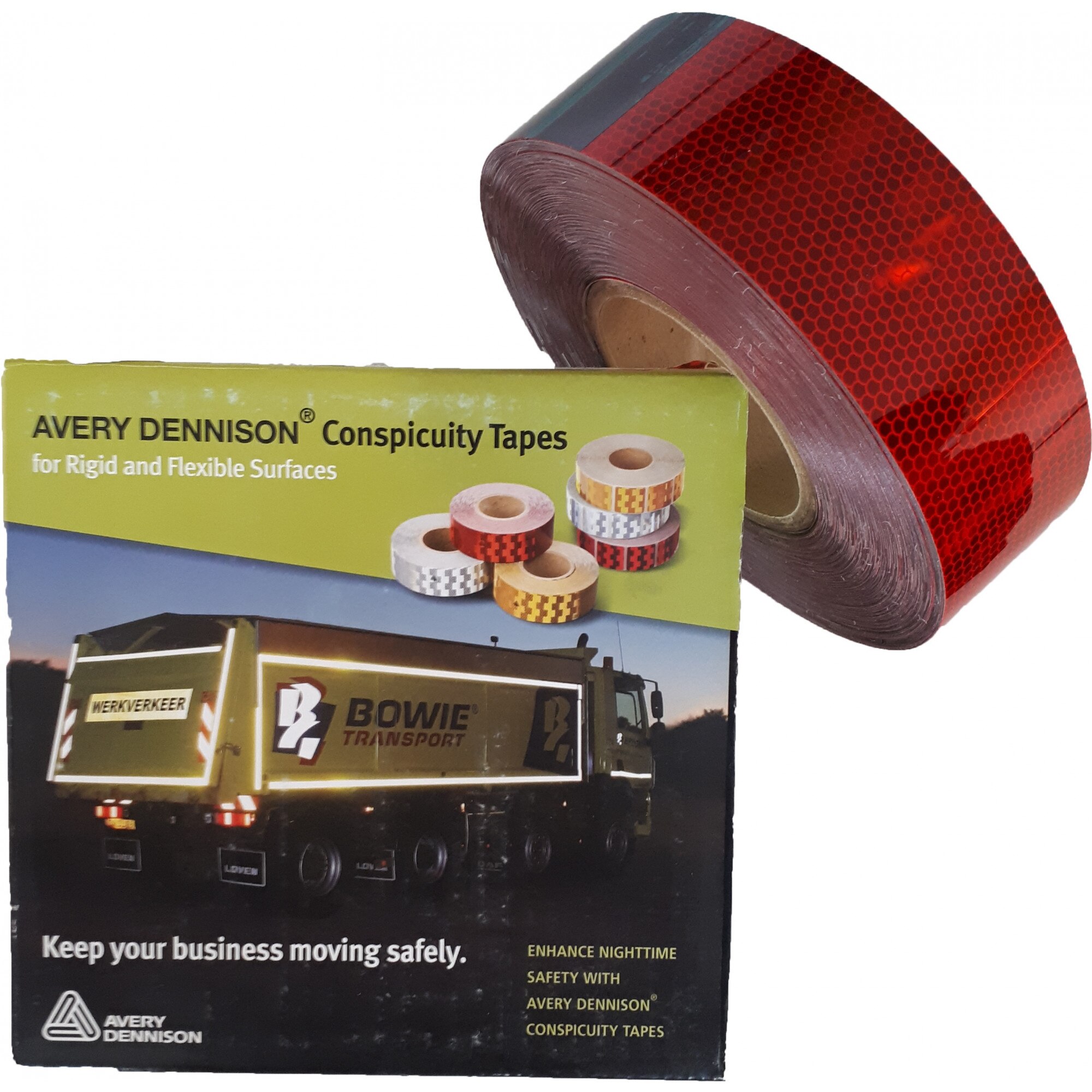 Banda reflectorizanta pentru suprafata rigida - continua, rosu