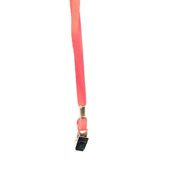 Snur textil pentru ecuson, cu clips, 100 buc/set, rosu Snur textil pentru ecuson, cu clips, 100 buc/set, rosu