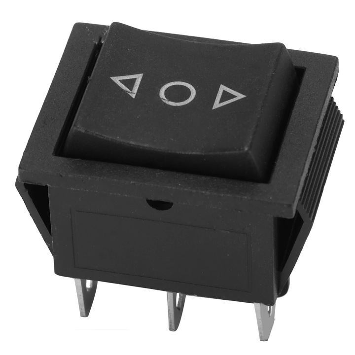 Intrerupator rocker 3 pozitii, 6 pini, 16A/125V, 20A/250V, plastic, pentru masini, motociclete, barci
