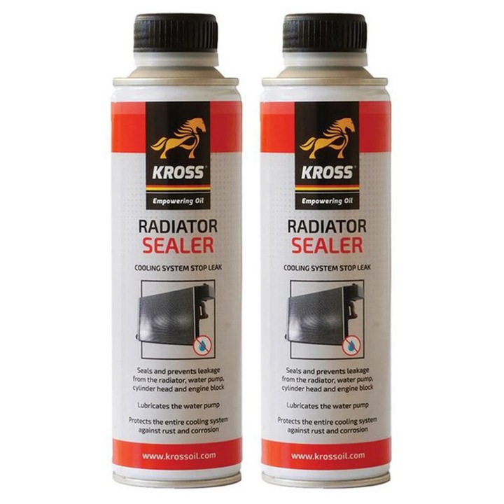 Опаковка от 2 бр. Добавка за радиатори против течове Kross 250 мл