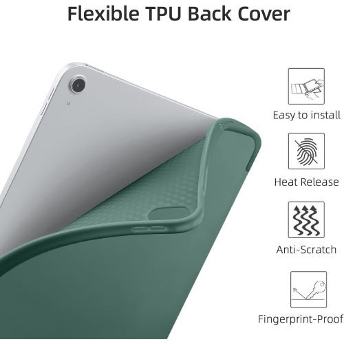 Husa Smart Cover compatibila cu Ipad 11(A16) 2025 11inch, inchidere magnetica, Rebound Pencil, Verde inchis, TELGORBCS