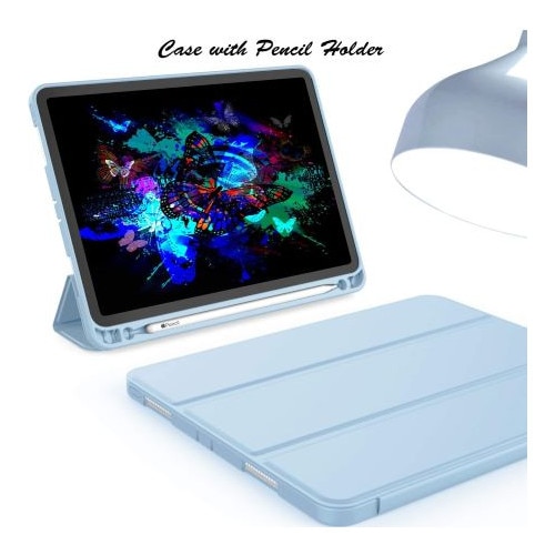 Husa Smart Cover compatibila cu Ipad 11(A16) 2025 11", inchidere magnetica, Rebound Pencil, Albastru, TELGORBCS