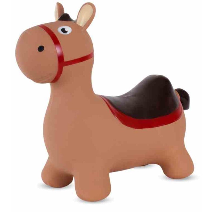 Gumi szamár gyerekeknek, 45x23x21cm, barna, pumpás szett
