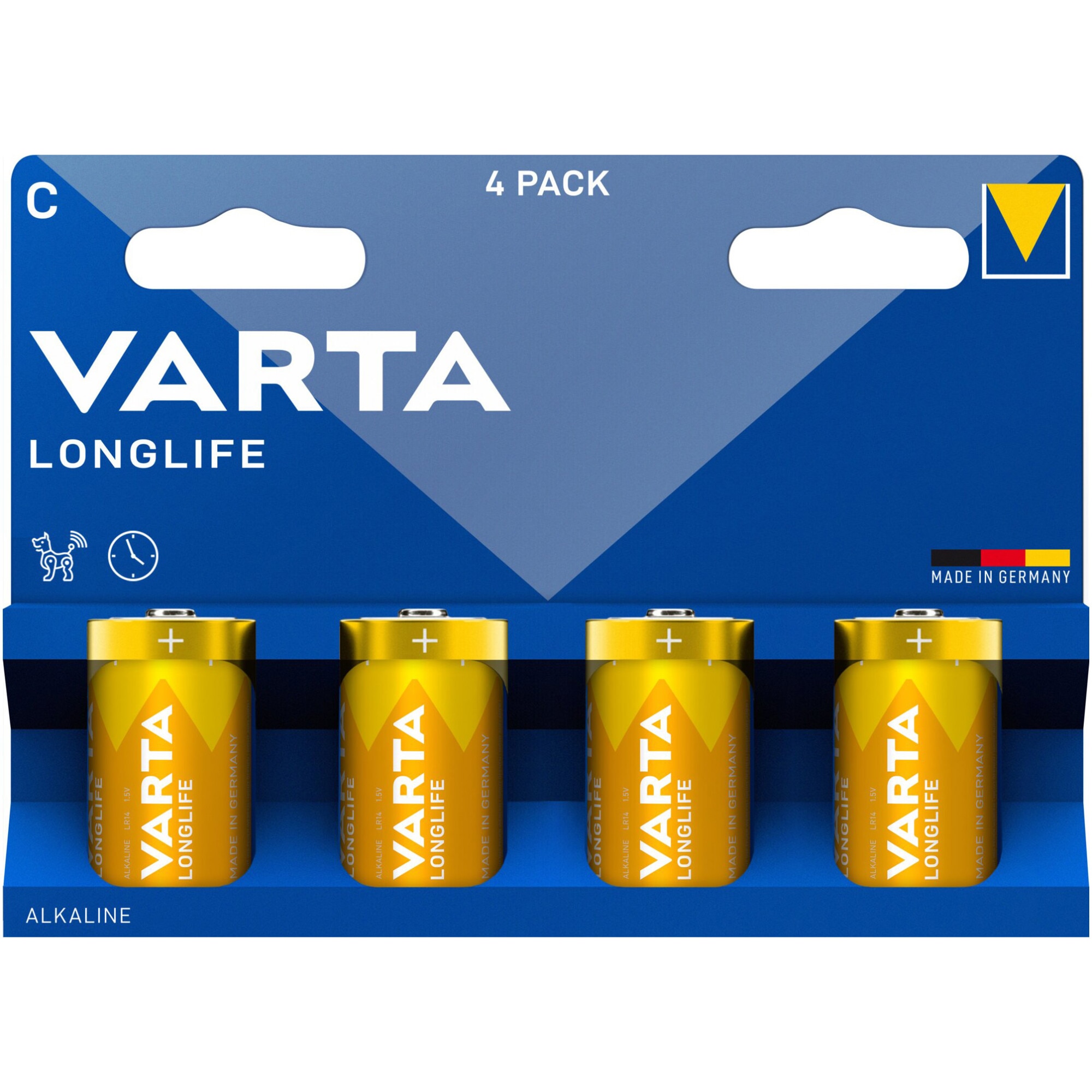 Baterii Alkaline Varta Longlife C, 4 buc