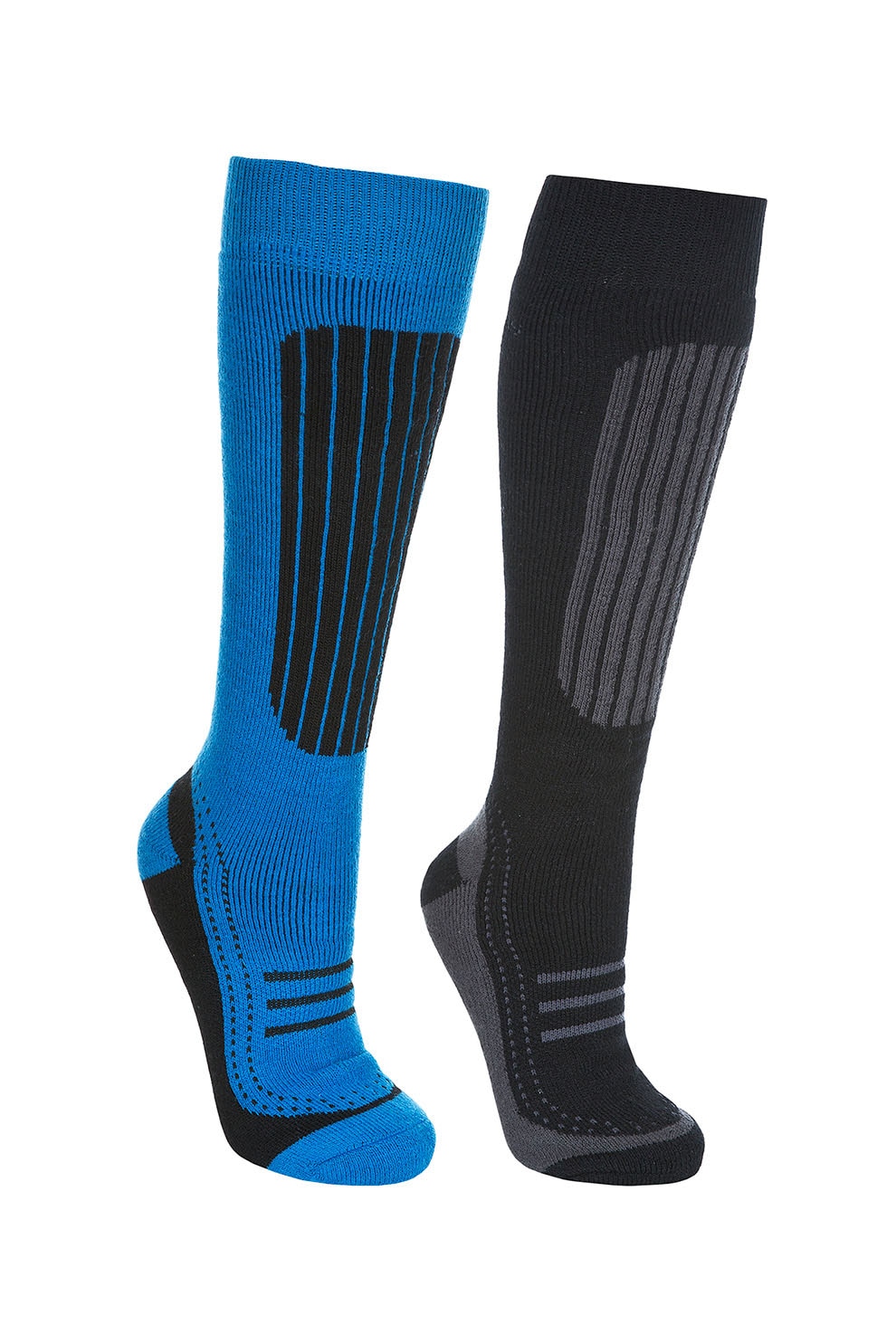 Trespass, Set de sosete unisex pentru ski LANGDON II - 2 perechi, negru, albastru, 37-41