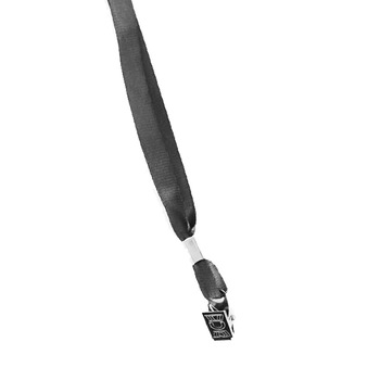 Snur textil pentru ecuson, cu clips, 100 buc/set, negru Snur textil pentru ecuson, cu clips, 100 buc/set, negru