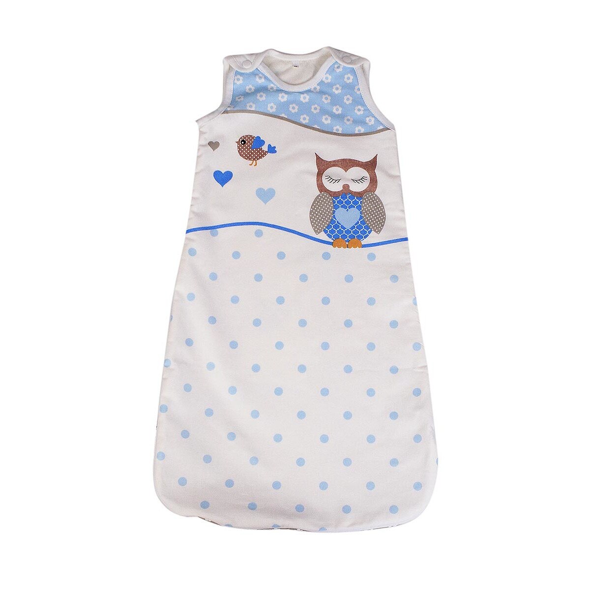 Sac de dormit, vara, bufnite, albastre-0-6 luni