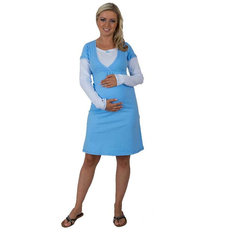 Camasa alaptat, maneca lunga, albastru deschis-2XL