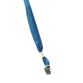 Snur textil pentru ecuson, cu clips, 100 buc/set, albastru Snur textil pentru ecuson, cu clips, 100 buc/set, albastru