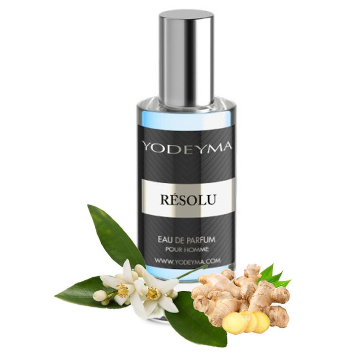 Yodeyma Résolu Eau de Parfum férfiaknak, narancsvirág, gyömbér és zsálya árnyalatai határozott és magabiztos férfinak, 15ml
