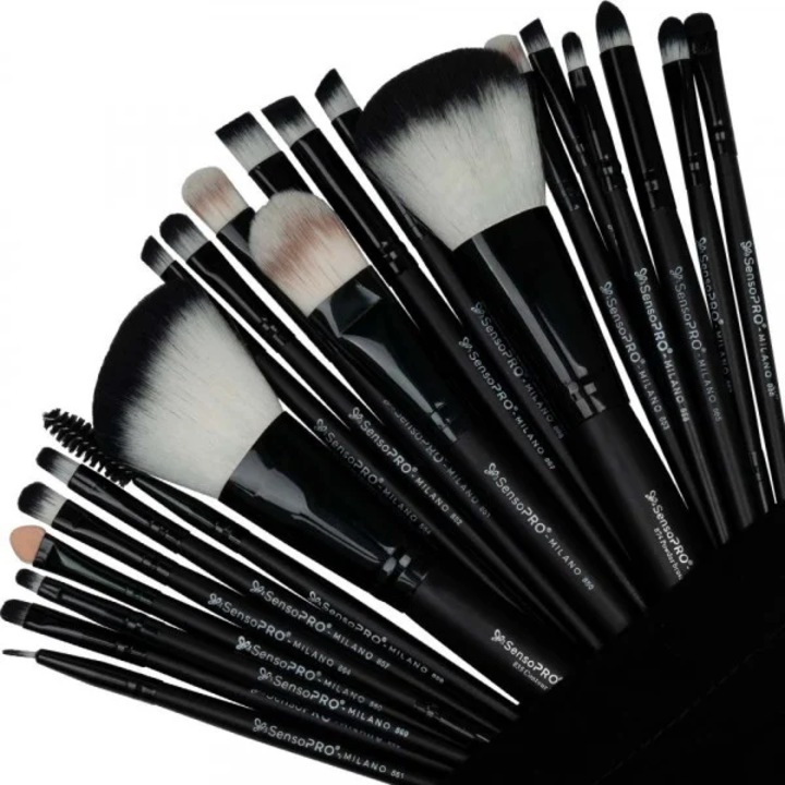 SensoPRO Milano Travel All Black Professzionális sminkecset készlet 22