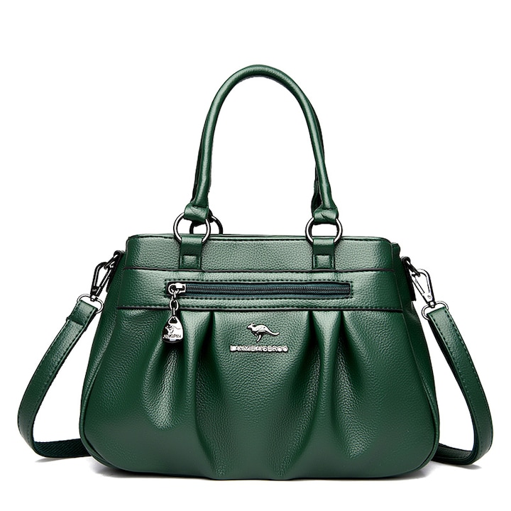 Geanta casual WNANNAN, 34x11x22cm, Verde inchis, Universal/One Size