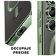 Husa pentru Samsung Galaxy A17 5G / A17 4G DaDen® MagSafe Luxury, Camera védelem, Ultra védelem, Átlátszó világoszöld szegéllyel