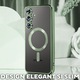 Husa pentru Samsung Galaxy A17 5G / A17 4G DaDen® MagSafe Luxury, Camera védelem, Ultra védelem, Átlátszó világoszöld szegéllyel