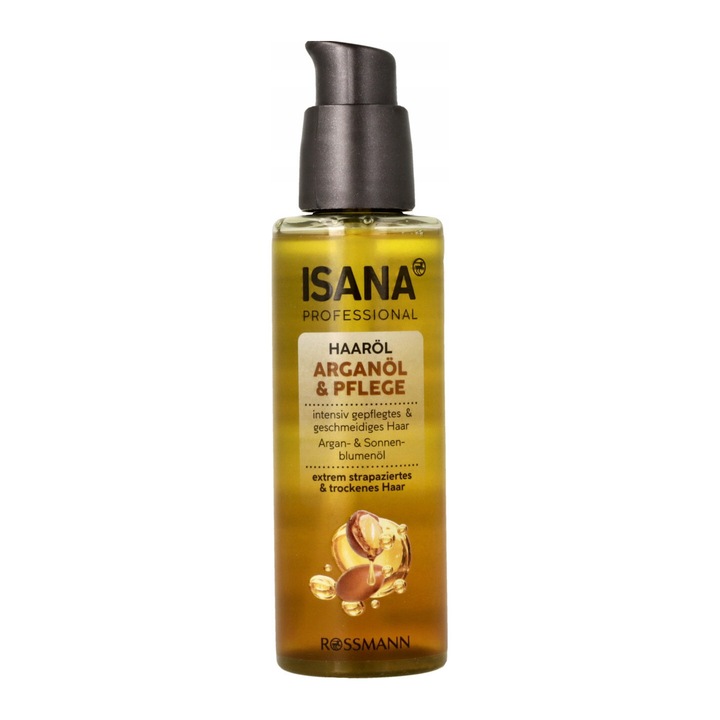 Ulei de par, argan, Isana Professional, 100 ml, pentru par uscat si deteriorat