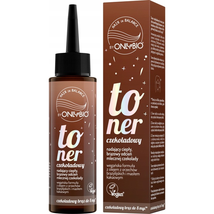 Toner pentru par, OnlyBio, ciocolatiu, 100 ml, efect de hidratare si stralucire