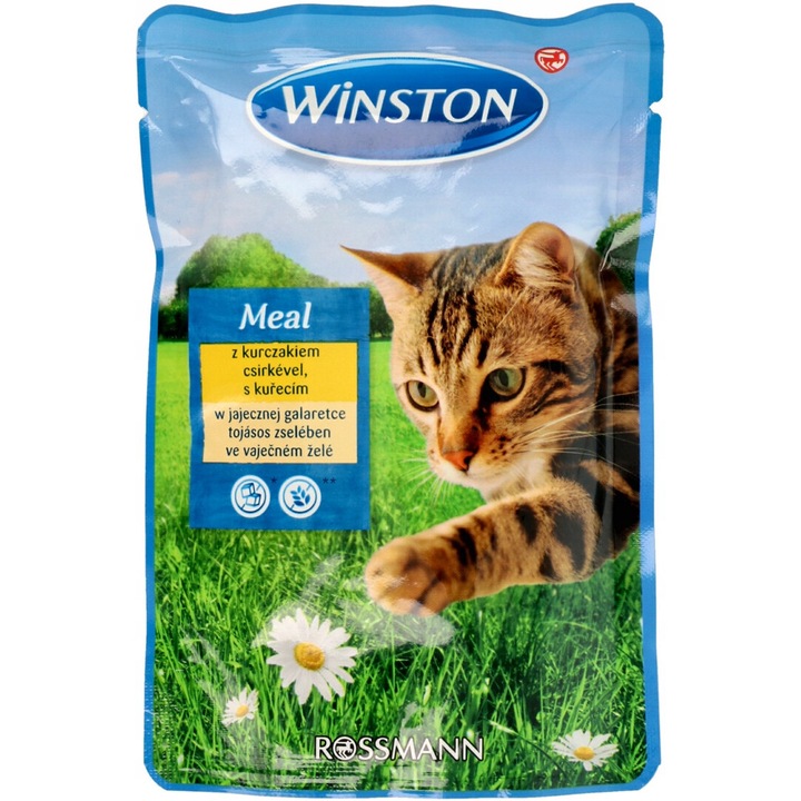 Hrana umeda pentru pisici, Winston, pui si oua, 100 g