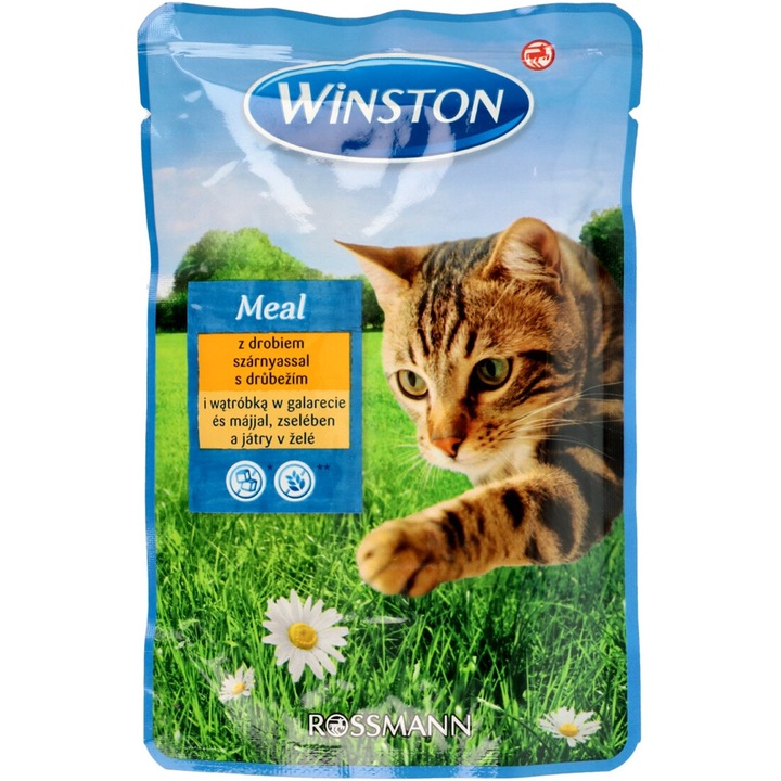 Hrana umeda pentru pisici, Winston, cu carne de pasare si ficat, 100 g