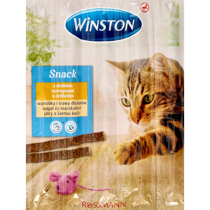Set 10 snackuri pentru pisici, cu carne de pasare si ficat, Winston