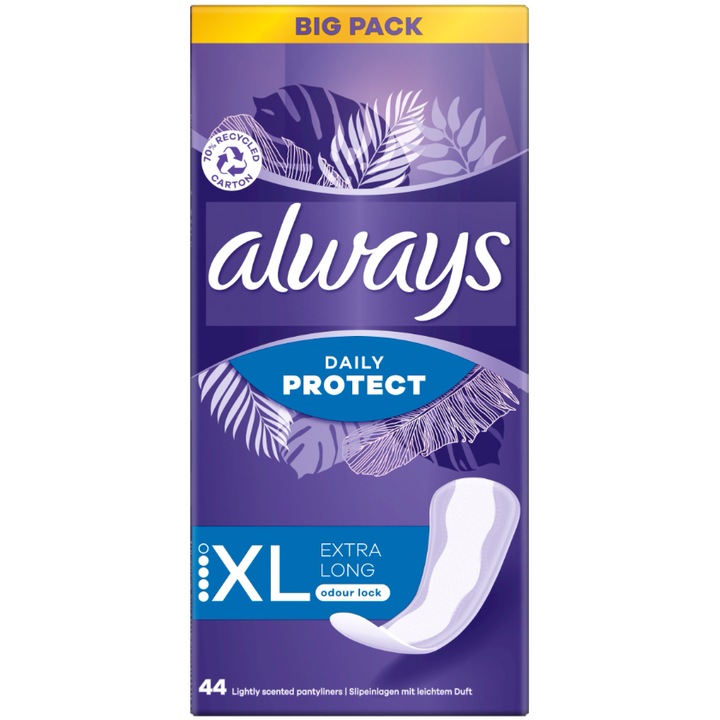 Tampoane Always Long Plus, 44 bucati, protectie suplimentara, absorbtie ridicata, lungi