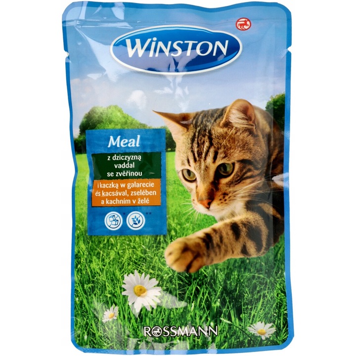 Hrana umeda pentru pisici, cu vanat si rata, Winston, 100 g