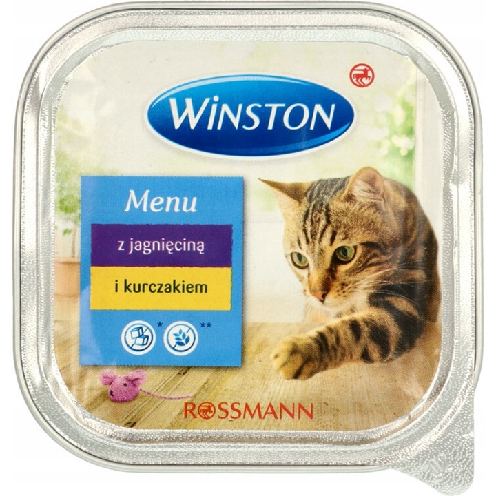 Hrana umeda pentru pisici, Winston, cu miel si pui, 100 g