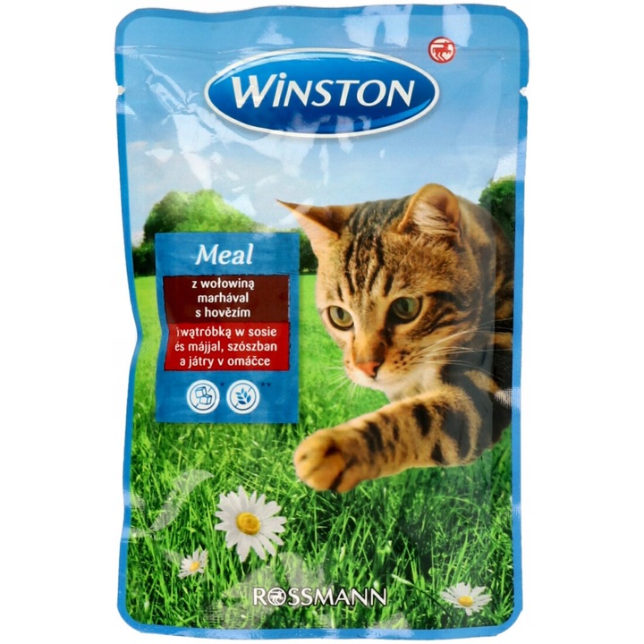 Hrana umeda pentru pisici, cu vita si ficat, Winston, 100 g