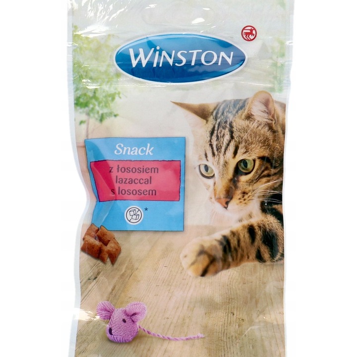 Snack pentru pisici, gustare cu somon, Winston 50 g, fara zahar
