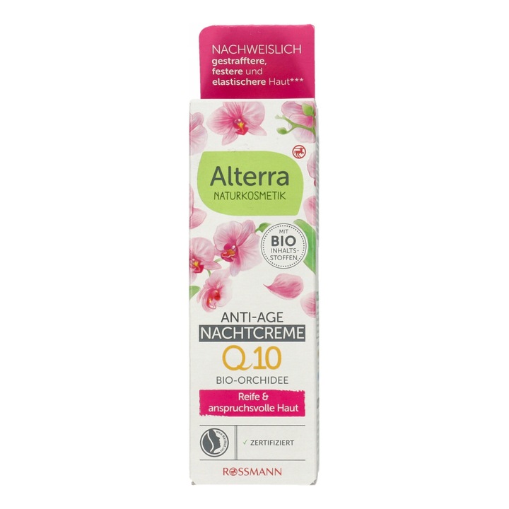 Crema de fata, Alterra, Anti-Age Q10, cu extract de orhidee bio, 50 ml, pentru ten matur