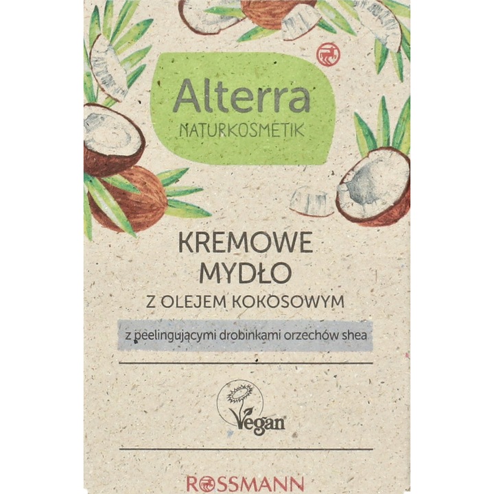 Пилинг сапун с кокосово масло и ядки от ший, Alterra, 75 г