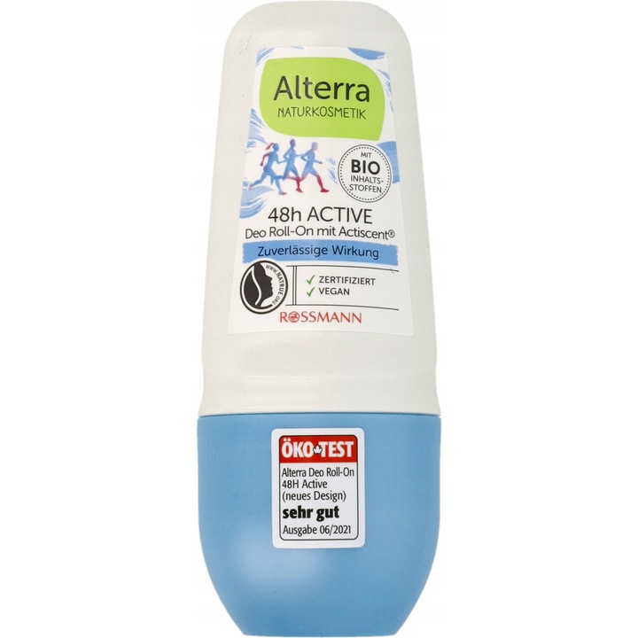 Deodorant roll-on, Alterra, 48H Active, 50 ml, protectie indelungata, natural