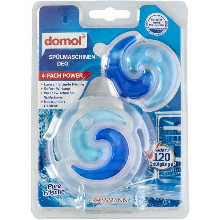 Detergent vase Domol, parfum pentru masina de spalat vase, 2 x 6 ml, actiune de neutralizare a mirosurilor, fara microplastice