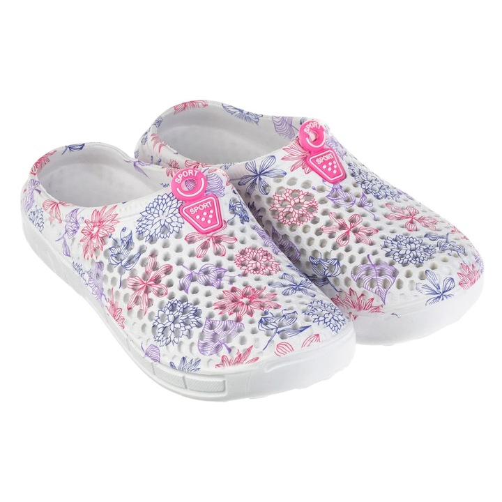 Slapi femei multicolor, model floral, mărime unică