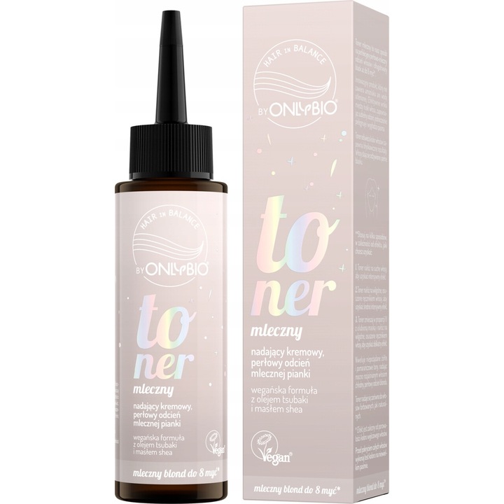Toner pentru par blond OnlyBio Hair in Balance, crema perlata, 100 ml