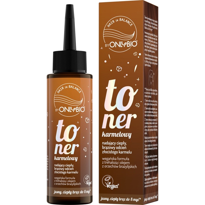 Toner pentru par OnlyBio Hair in Balance, caramel, 100 ml, efect de intensificare a culorii, fara amoniac
