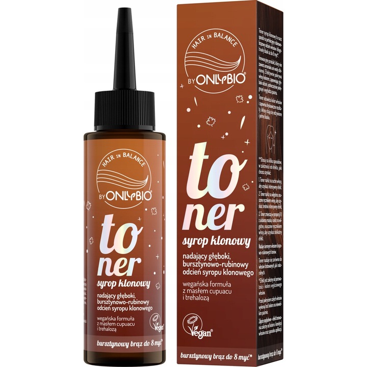 Toner pentru par OnlyBio Hair in Balance, sirop de artar, 100 ml, efect intens, vegan