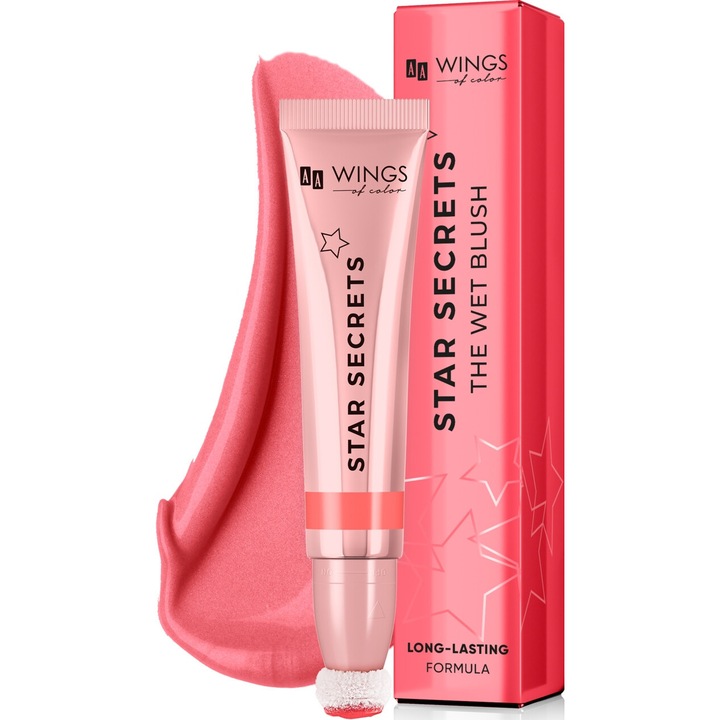 AA Wings of Color Star Secrets руж, озаряващ крем, нюанс 02 Strawberry Pink, 13 мл