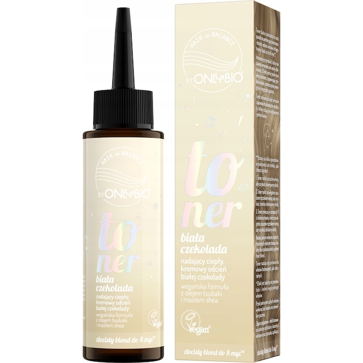 Toner pentru par OnlyBio Hair in Balance, alba ciocolata, 100 ml, vegan
