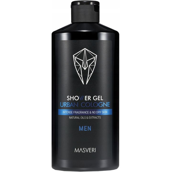 Masveri Men Urban Cologne tusfürdő, 300 ml, természetes kivonatokkal, hidratáló