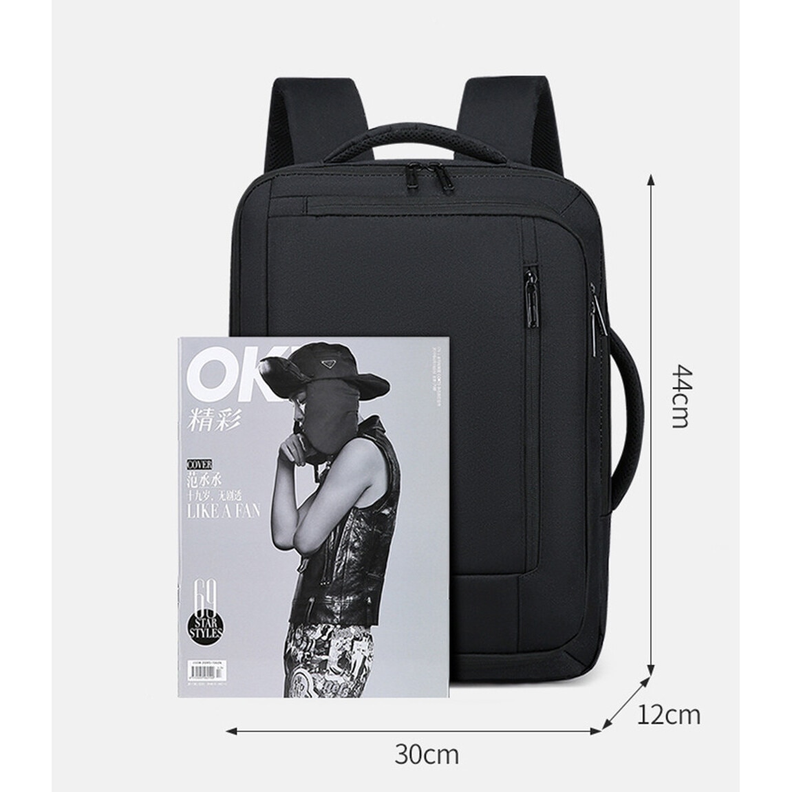 Rucsac de calatorie 16 inch, AMRINUGL, impermeabil, design anti-furt, Gri